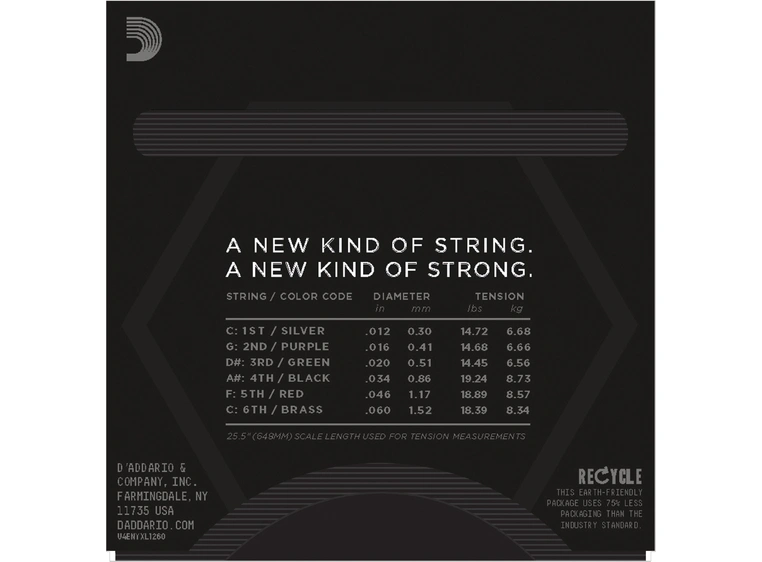 D'addario NYXL1260 El.Gitar Strenger (012-060) 